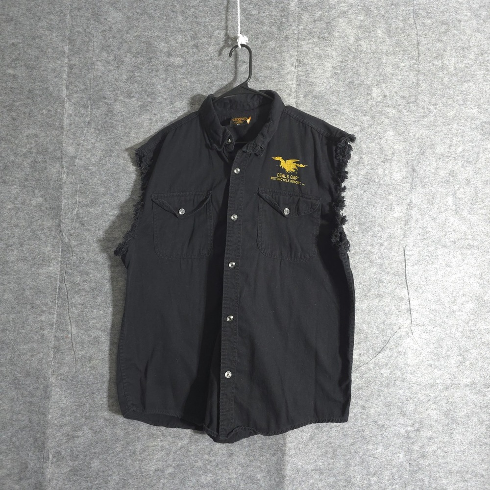 Milwaukee Gap Motorcycle Vest Mens XL Resort Button Up Performance Gap Black